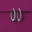 6.00 ct. t.w. Sapphire Inside-Outside Hoop Earrings in Sterling Silver 