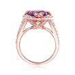 4.50 Carat Amethyst and 1.40 ct. t.w. White Topaz Ring with Diamonds in 14kt Rose Gold Over Sterling