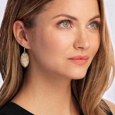 Italian 14kt Yellow Gold Pizzo-Style Marquise-Shaped Drop Earrings