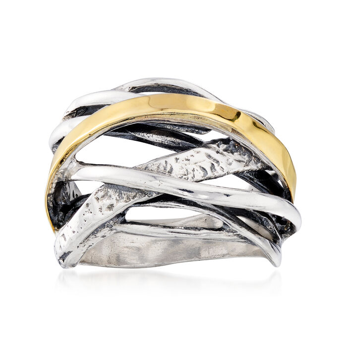 Sterling Silver and 14kt Yellow Gold Highway Ring