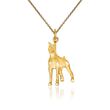 14kt Yellow Gold Boxer Dog Pendant Necklace
