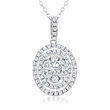 1.00 ct. t.w. Diamond Multi-Row Oval Pendant Necklace in 14kt White Gold