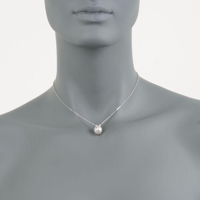 Swarovski Crystal &quot;Nude&quot; 8-10mm Simulated Pearl and Crystal Jewelry Set: Earrings and Necklace in Silvertone 147