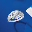 .25 ct. t.w. Diamond Vintage-Style Milgrain Ring in Sterling Silver