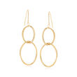 Italian 14kt Yellow Gold Double-Oval Drop Earrings