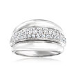 C. 1990 Vintage Damiani .79 ct. t.w. Diamond Puffed Ring in 18kt White Gold