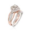 1.00 ct. t.w. Diamond Bridal Set: Engagement and Weddings Rings in 14kt Two-Tone Gold