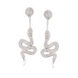 .20 ct. t.w. Diamond Snake Front-Back Earrings in Sterling Silver