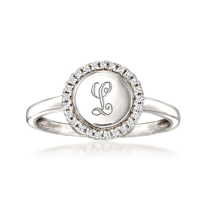 .10 ct. t.w. Diamond Personalized Circle Ring in Sterling Silver