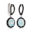 White Opal and .80 ct. t.w. Black Spinel Drop Earrings in Sterling Silver