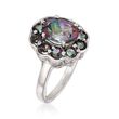 4.50 ct. t.w. Multicolored Topaz Floral Ring in Sterling Silver
