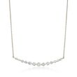 .34 ct. t.w. CZ Curved Bar Necklace in Sterling Silver