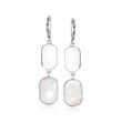 White Mother-of-Pearl Drop Earrings in Sterling Silver