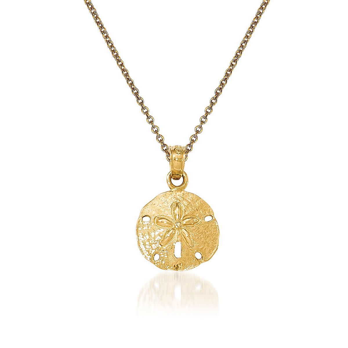 Details about   14K Yellow Gold 2-D Sand Dollar Charm Pendant MSRP $398