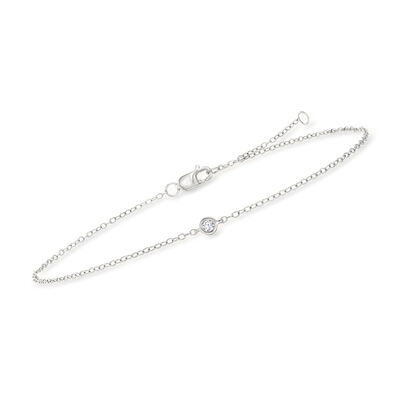 Sterling Silver Anklet with Diamond Accent