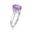 2.35 Carat Amethyst and Diamond Ring in 14kt White Gold