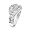 C. 2000 Vintage Giantti .88 ct. t.w. Diamond Bypass Ring in 18kt White Gold