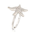 .13 ct. t.w. Diamond Starfish Ring in Sterling Silver