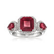 3.40 ct. t.w. Ruby Ring in Sterling Silver