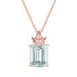 5.60 Carat Aquamarine and .75 ct. t.w. Morganite Necklace in 18kt Rose Gold Over Sterling Silver