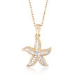 14kt Two-Tone Gold Starfish Pendant Necklace