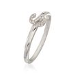 Diamond Accent Mini Initial &quot;S&quot; Ring in Sterling Silver