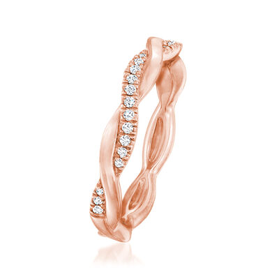 .11 ct. t.w. Diamond Twisted Ring in 14kt Rose Gold