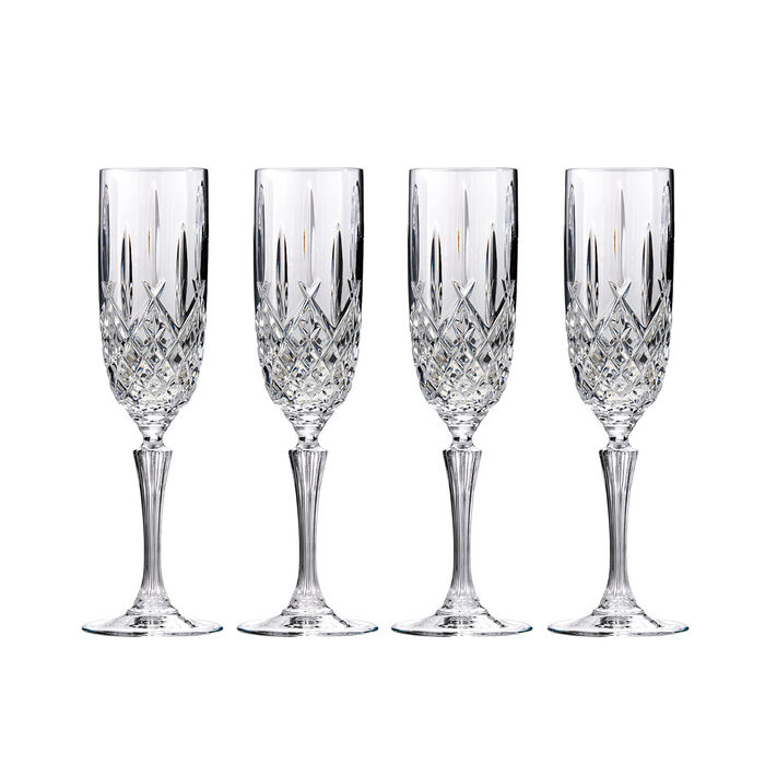 Marquis by Waterford Crystal &quot;Markham&quot; Set of 4 Flute Glasses from Italy