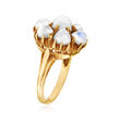 C. 1970 Vintage Moonstone Cluster Ring in 14kt Yellow Gold