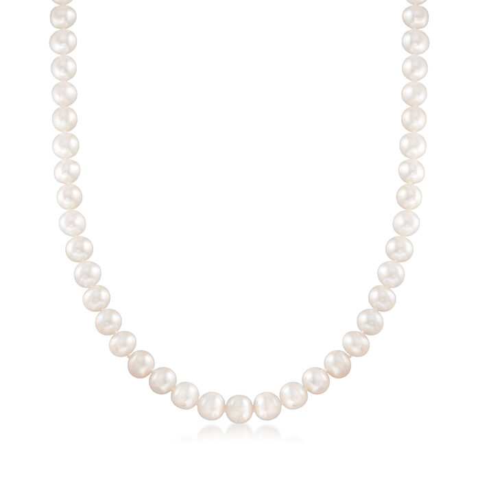 8-9mm Cultured Pearl Necklace with 14kt White Gold