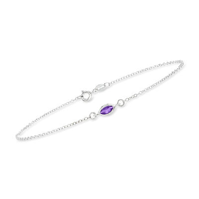 Personalized Birthstone Anklet in Sterling Silver