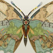 &quot;Papillon&quot; Set of 4 Butterfly Paper Collage Wall Art