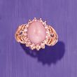 11x9mm Pink Opal and .70 ct. t.w. Pink Sapphire Ring in 14kt Rose Gold