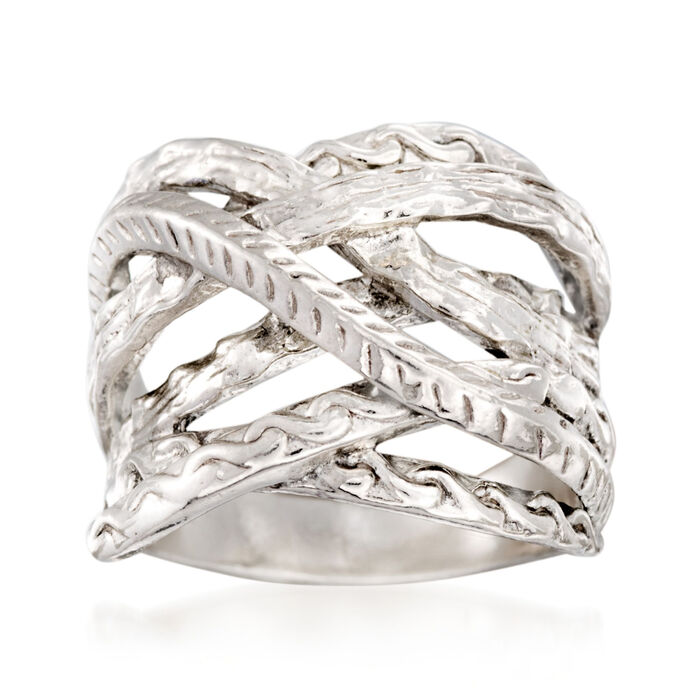 Textured Sterling Silver Highway Ring