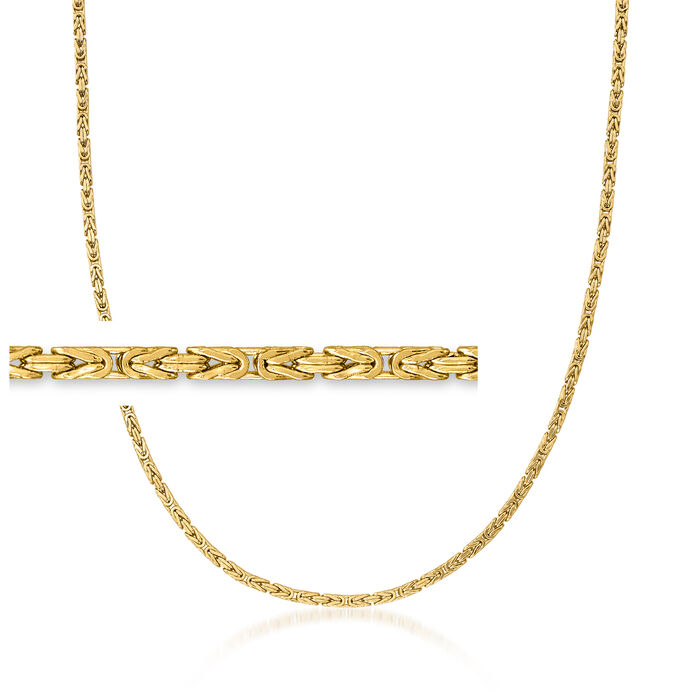 Italian 18kt Yellow Gold Square Byzantine Necklace