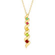 Personalized Birthstone Journey Pendant Necklace in 14kt Gold