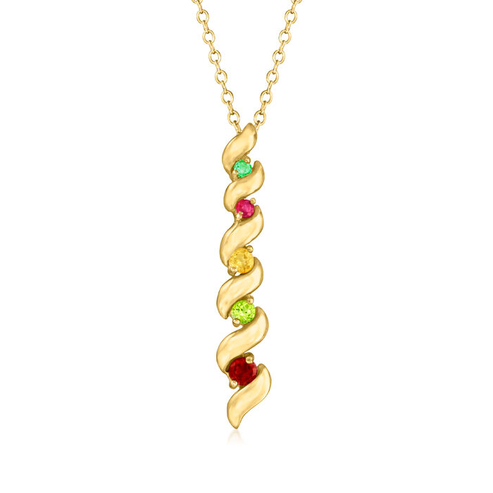 Personalized Birthstone Journey Pendant Necklace in 14kt Gold