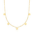 Italian 14kt Yellow Gold Heart Charm Paper Clip Link Necklace