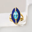 Lapis Ring with 2.00 ct. t.w. Swiss Blue and White Topaz in 18kt Gold Over Sterling