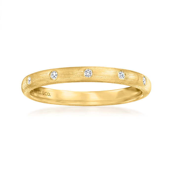 Gabriel Designs Diamond-Accented Ring in 14kt Yellow Gold