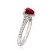 1.00 Carat Ruby and .25 ct. t.w. Diamond Heart Ring in 14kt White Gold