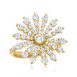 2.00 ct. t.w. Diamond Flower Ring in 14kt Yellow Gold