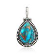 Pear-Shaped Turquoise Pendant in Sterling Silver