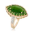 2.70 ct. t.w. Green Diopside Ring with Diamond Accents in 14kt Yellow Gold