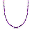 40.00 ct. t.w. Amethyst Tennis Necklace in Sterling Silver