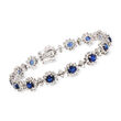 6.50 ct. t.w. Sapphire and 4.20 ct. t.w. Diamond Bracelet in 18kt White Gold