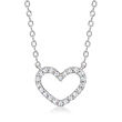 .10 ct. t.w. Diamond Heart Necklace in Sterling Silver