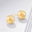 6mm 14kt Yellow Gold Polished Bead Drop Earrings
