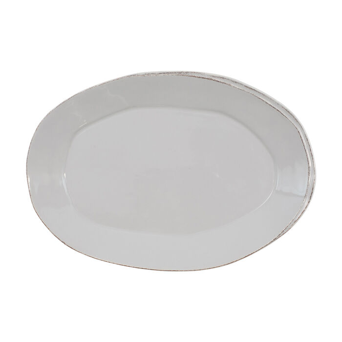 Vietri &quot;Lastra&quot; Light Gray Oval Platter from Italy
