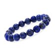 10-10.5mm Blue Lapis Bead Jewelry Set: Necklace, Bracelet and Drop Earrings in Sterling